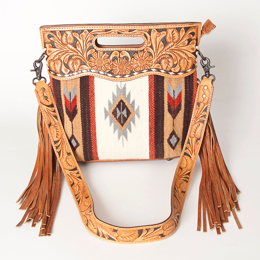 American Darling Clutch Hand Tooled Hair On Genuine Leather Women Bag Western Handbag Purse