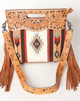 American Darling Clutch Hand Tooled Hair On Genuine Leather Women Bag Western Handbag Purse