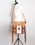 American Darling Clutch Hand Tooled Hair On Genuine Leather Women Bag Western Handbag Purse