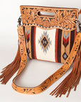 American Darling Clutch Hand Tooled Hair On Genuine Leather Women Bag Western Handbag Purse