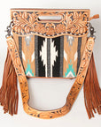American Darling Clutch Hand Tooled Hair On Genuine Leather Women Bag Western Handbag Purse