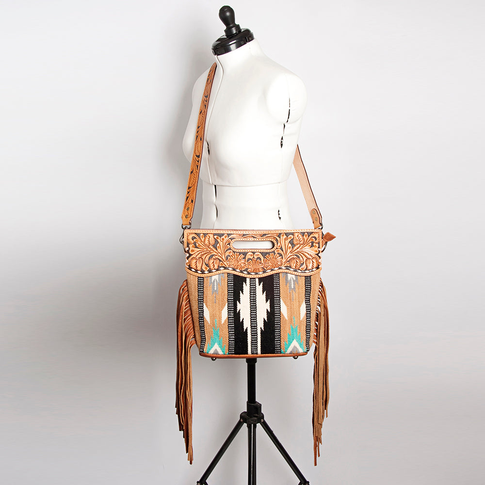 American Darling Clutch Hand Tooled Hair On Genuine Leather Women Bag Western Handbag Purse