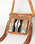 American Darling Clutch Hand Tooled Hair On Genuine Leather Women Bag Western Handbag Purse