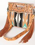 American Darling Clutch Hand Tooled Hair On Genuine Leather Women Bag Western Handbag Purse