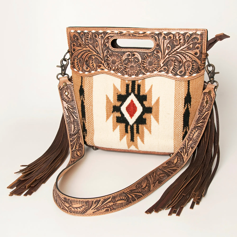 American Darling Clutch Hand Tooled Hair On Genuine Leather Women Bag Western Handbag Purse