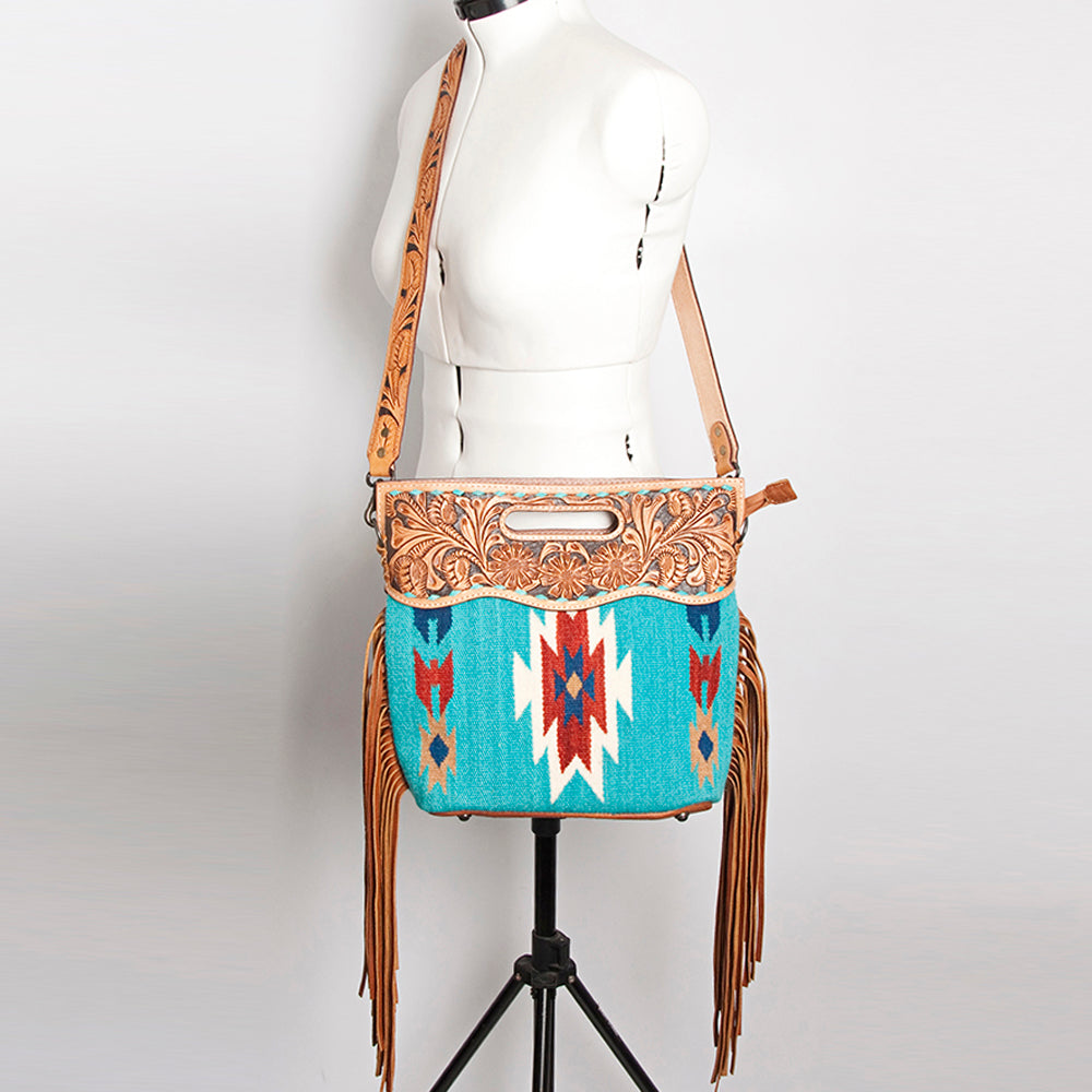 American Darling Clutch Hand Tooled Hair On Genuine Leather Women Bag Western Handbag Purse