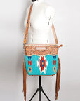 American Darling Clutch Hand Tooled Hair On Genuine Leather Women Bag Western Handbag Purse