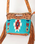 American Darling Clutch Hand Tooled Hair On Genuine Leather Women Bag Western Handbag Purse