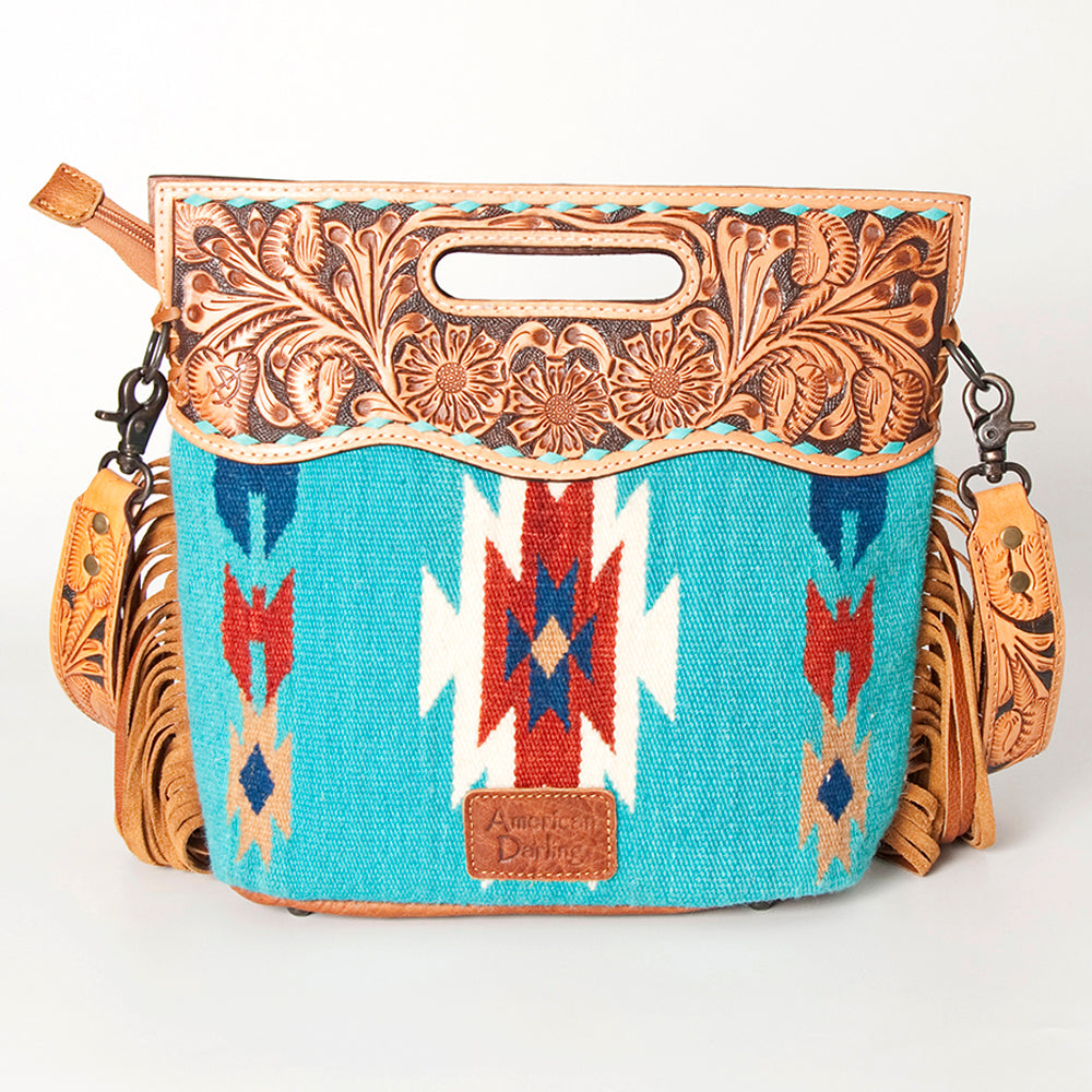 American Darling Clutch Hand Tooled Hair On Genuine Leather Women Bag Western Handbag Purse