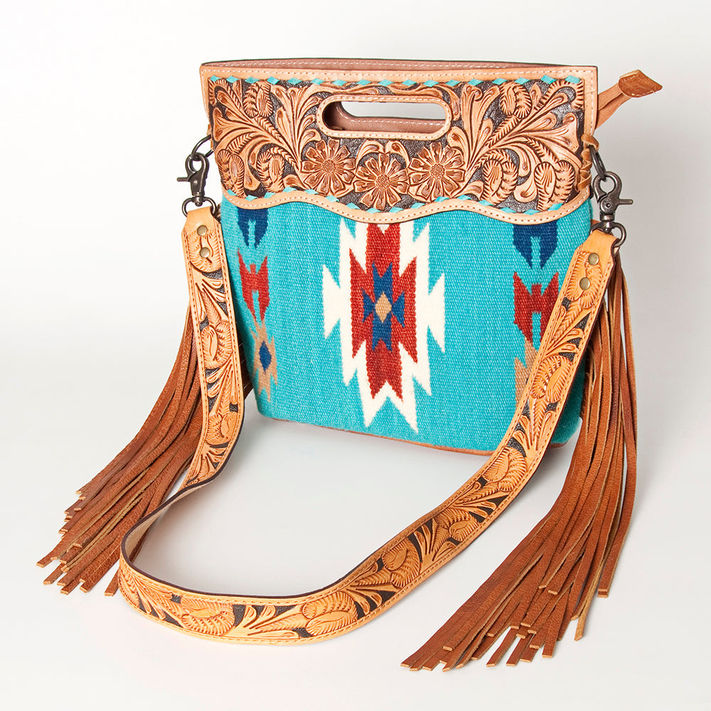 American Darling Clutch Hand Tooled Hair On Genuine Leather Women Bag Western Handbag Purse