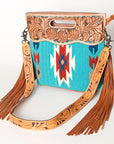 American Darling Clutch Hand Tooled Hair On Genuine Leather Women Bag Western Handbag Purse