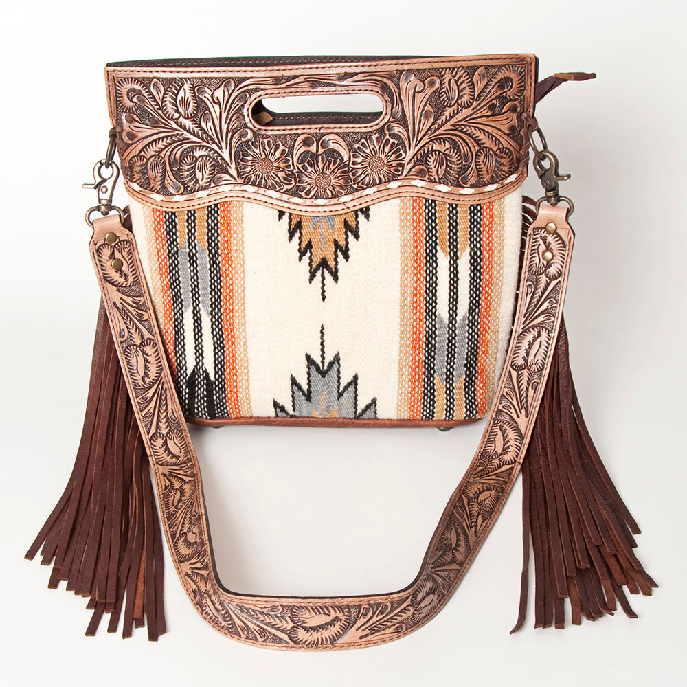 American Darling Clutch Hand Tooled Hair On Genuine Leather Women Bag Western Handbag Purse