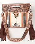 American Darling Clutch Hand Tooled Hair On Genuine Leather Women Bag Western Handbag Purse