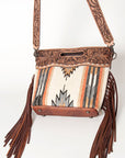 American Darling Clutch Hand Tooled Hair On Genuine Leather Women Bag Western Handbag Purse