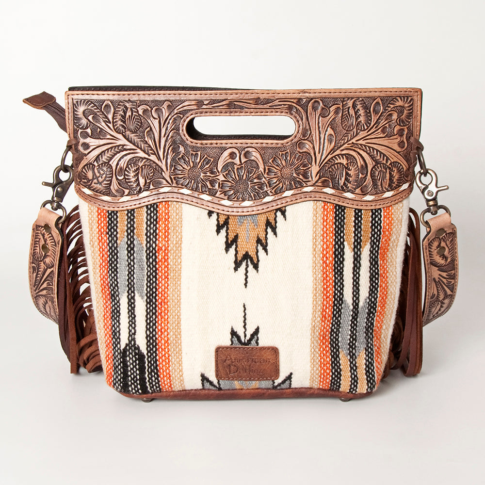 American Darling Clutch Hand Tooled Hair On Genuine Leather Women Bag Western Handbag Purse