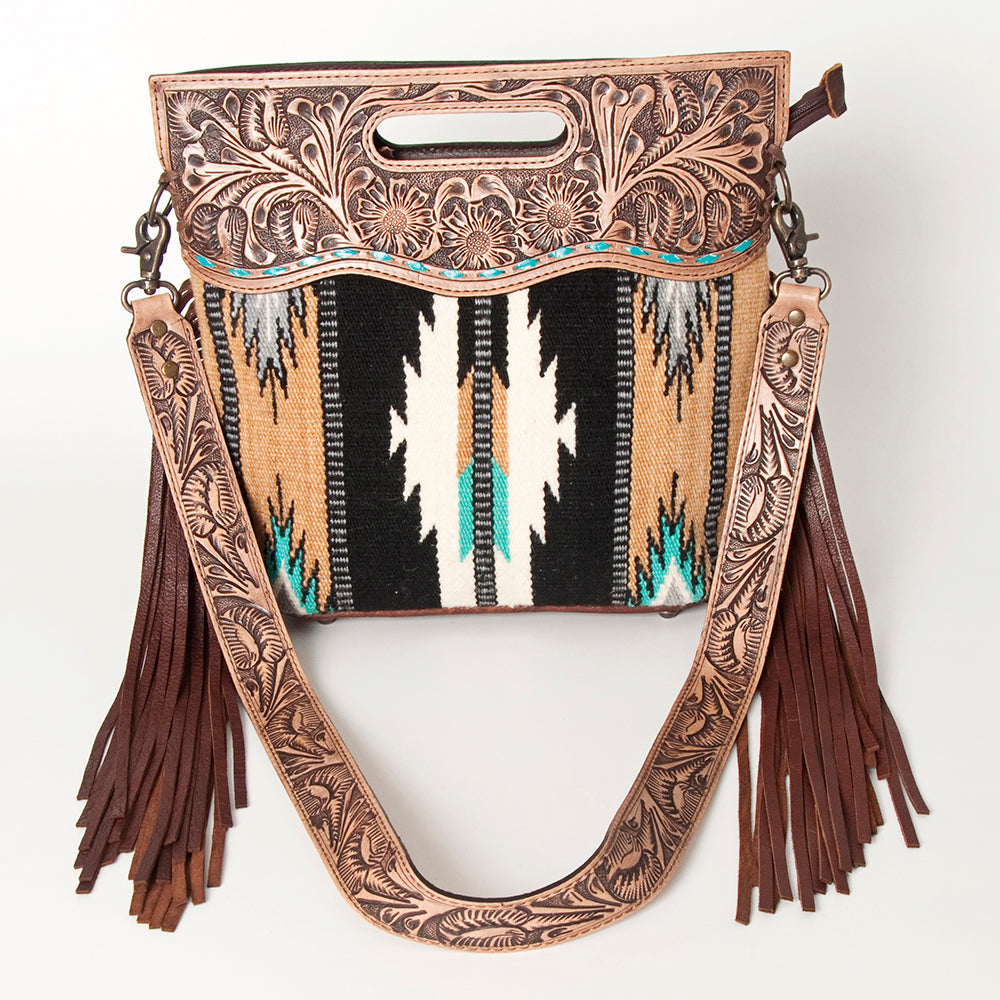 American Darling Clutch Hand Tooled Hair On Genuine Leather Women Bag Western Handbag Purse