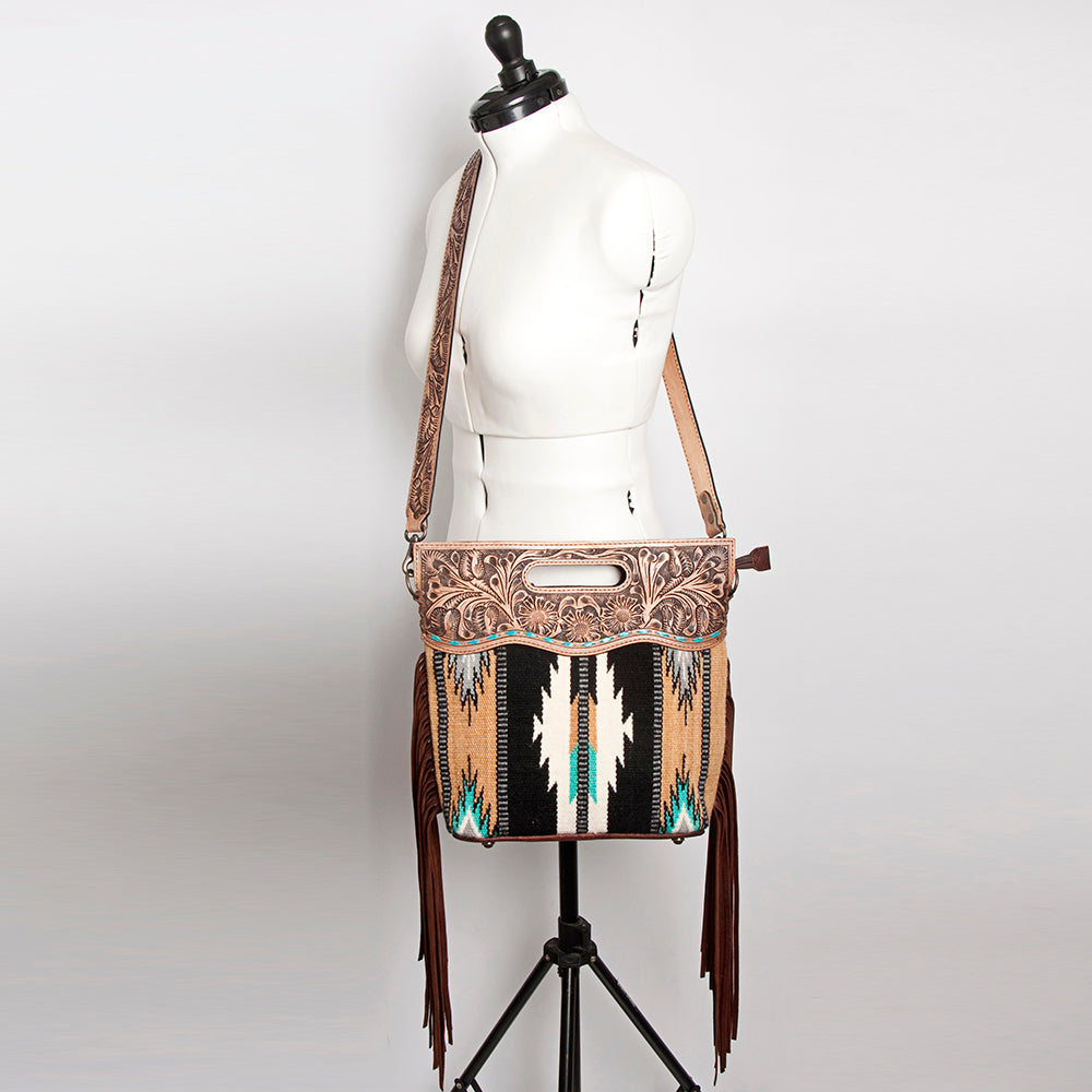 American Darling Clutch Hand Tooled Hair On Genuine Leather Women Bag Western Handbag Purse