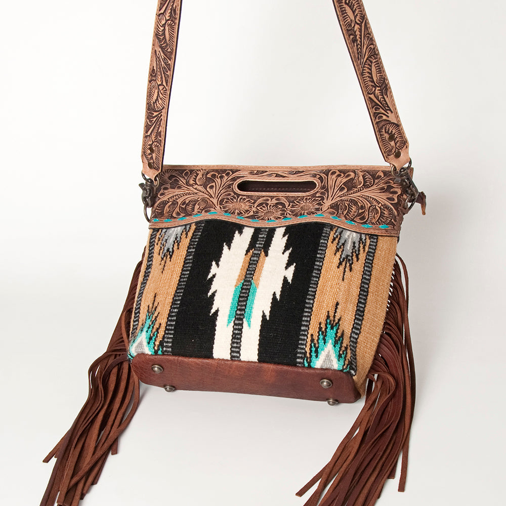 American Darling Clutch Hand Tooled Hair On Genuine Leather Women Bag Western Handbag Purse