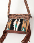 American Darling Clutch Hand Tooled Hair On Genuine Leather Women Bag Western Handbag Purse