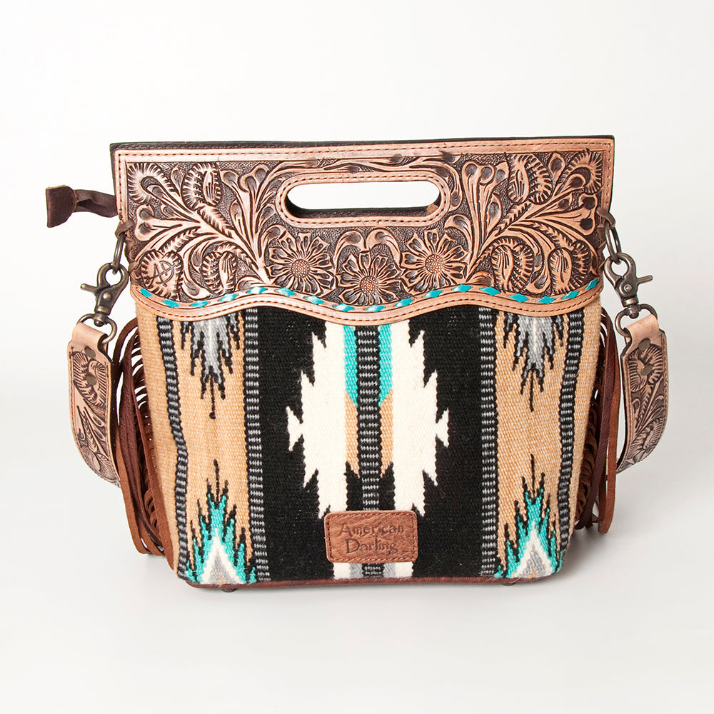 American Darling Clutch Hand Tooled Hair On Genuine Leather Women Bag Western Handbag Purse