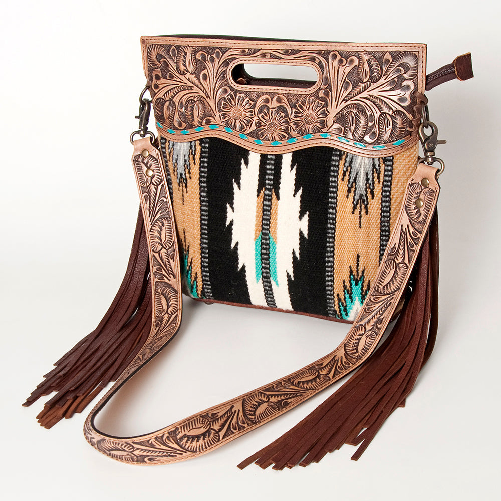 American Darling Clutch Hand Tooled Hair On Genuine Leather Women Bag Western Handbag Purse