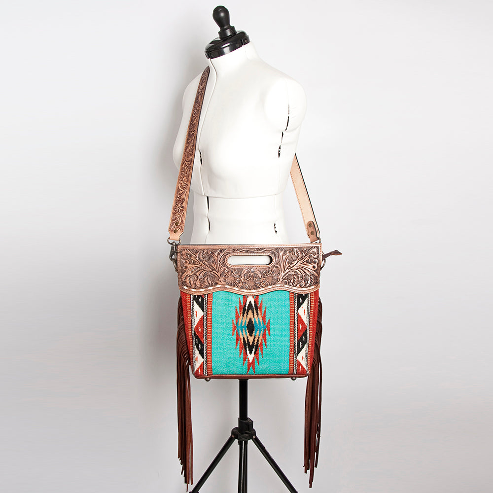 American Darling Clutch Hand Tooled Hair On Genuine Leather Women Bag Western Handbag Purse