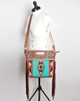 American Darling Clutch Hand Tooled Hair On Genuine Leather Women Bag Western Handbag Purse