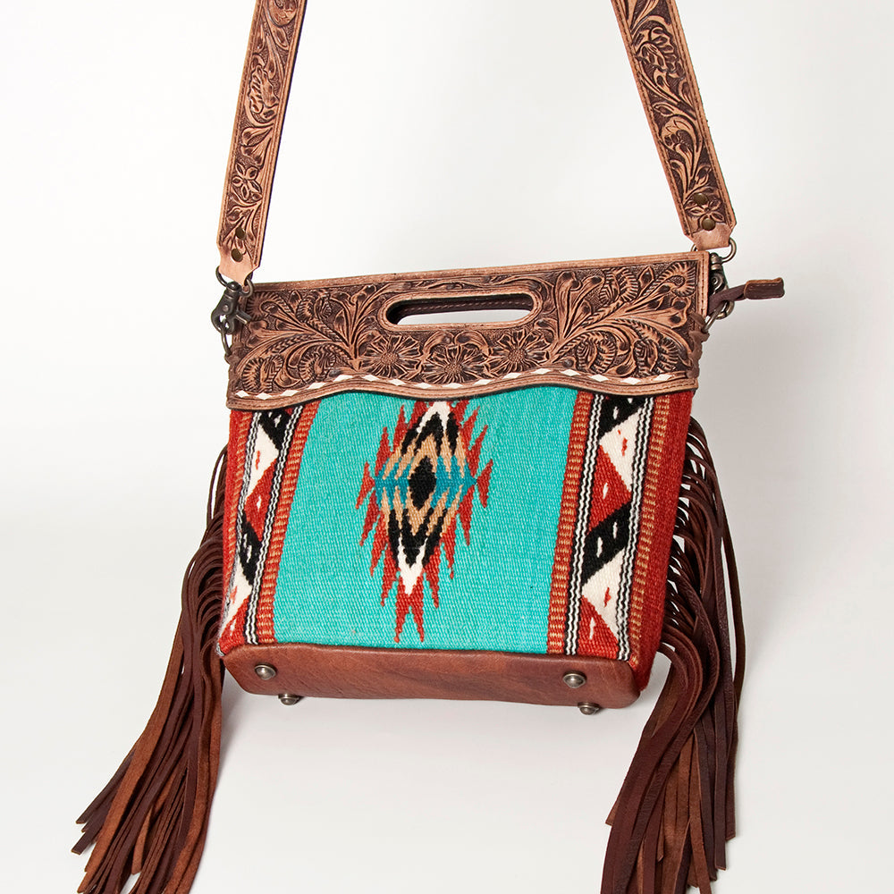 American Darling Clutch Hand Tooled Hair On Genuine Leather Women Bag Western Handbag Purse