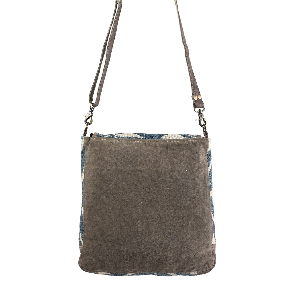 OHLAY MESSENGER Upcycled Wool Upcycled Canvas  Genuine Leather women bag western handbag purse
