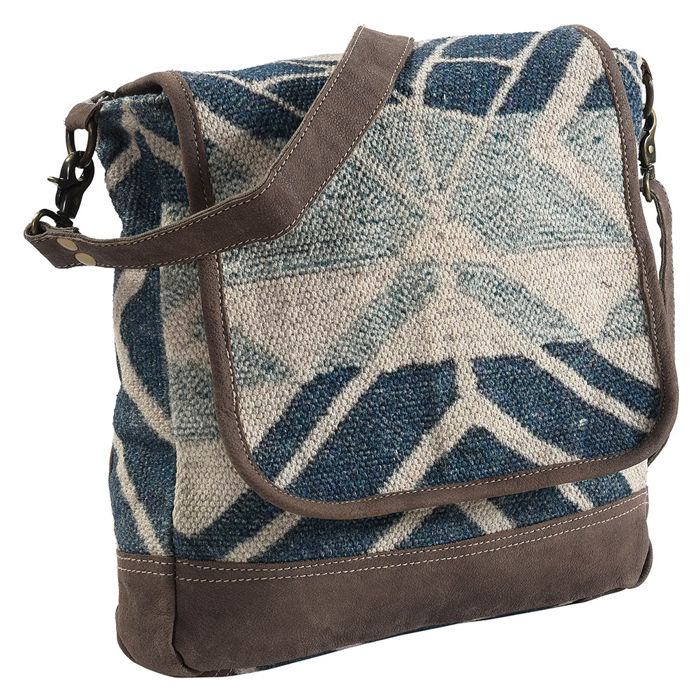 OHLAY MESSENGER Upcycled Wool Upcycled Canvas  Genuine Leather women bag western handbag purse