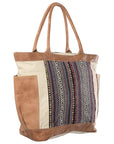 OHLAY KB312 TOTE Upcycled Wool Upcycled Canvas Genuine Leather women bag western handbag purse