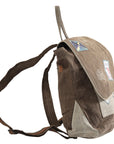 OHLAY KB318 Backpack Upcycled Canvas Genuine Leather women bag western handbag purse