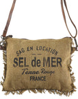OHLAY KB335 Cross Body Upcycled Canvas Genuine Leather women bag western handbag purse