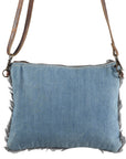 OHLAY KB337 Cross Body 100% cotton Denim Genuine Leather women bag western handbag purse