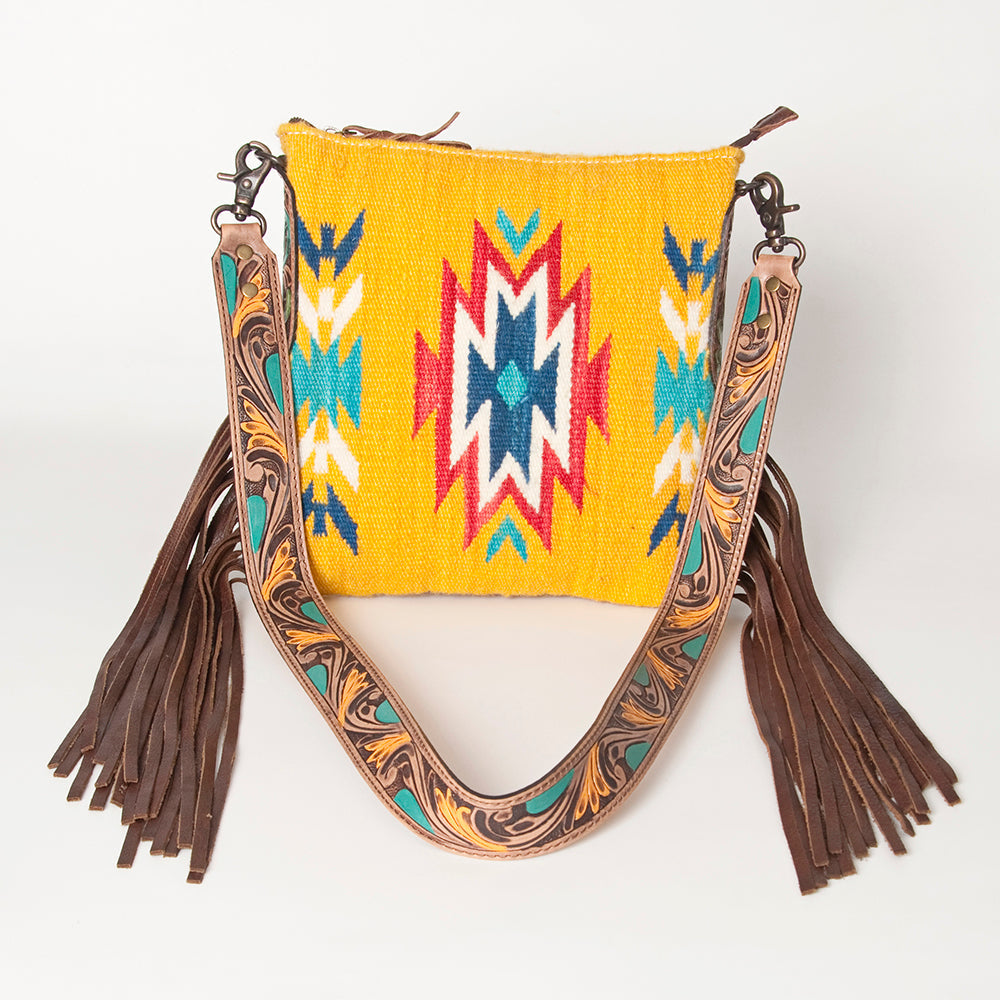 American Darling Hand Tooled Saddle Blanket Genuine Leather Women Bag Western Handbag Purse
