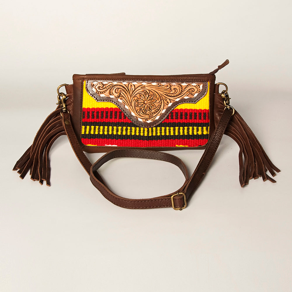 American Darling Small Crossbody Hand Tooled Saddle Blanket Genuine Leather Women Bag Western Handbag Purse