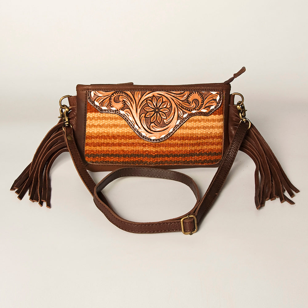 American Darling Small Crossbody Hand Tooled Saddle Blanket Genuine Leather Women Bag Western Handbag Purse