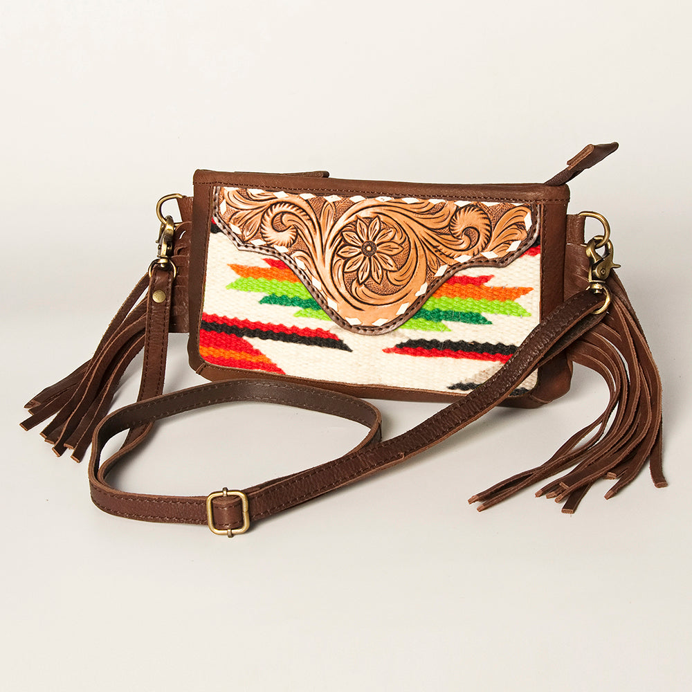 American Darling Small Crossbody Hand Tooled Saddle Blanket Genuine Leather Women Bag Western Handbag Purse