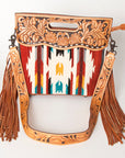 American Darling Clutch Hand Tooled Hair On Genuine Leather Women Bag Western Handbag Purse