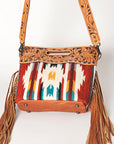 American Darling Clutch Hand Tooled Hair On Genuine Leather Women Bag Western Handbag Purse