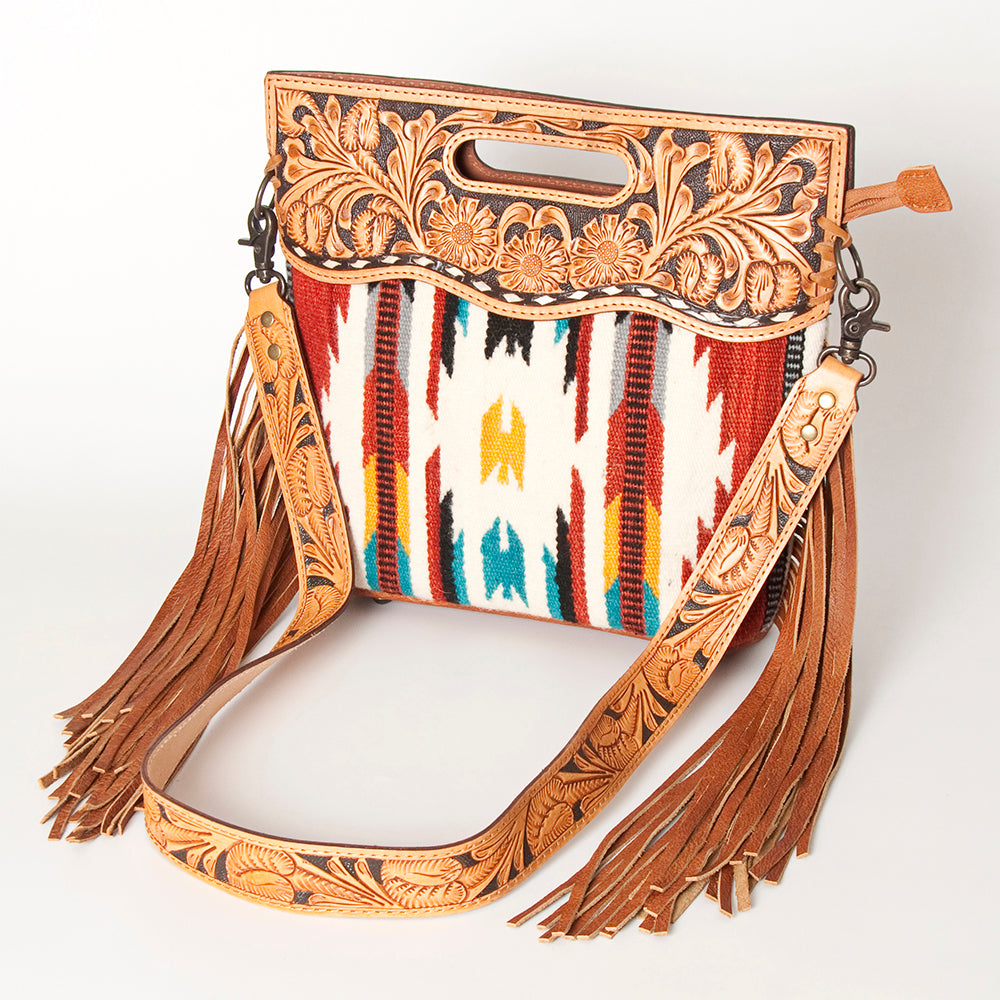 American Darling Clutch Hand Tooled Hair On Genuine Leather Women Bag Western Handbag Purse