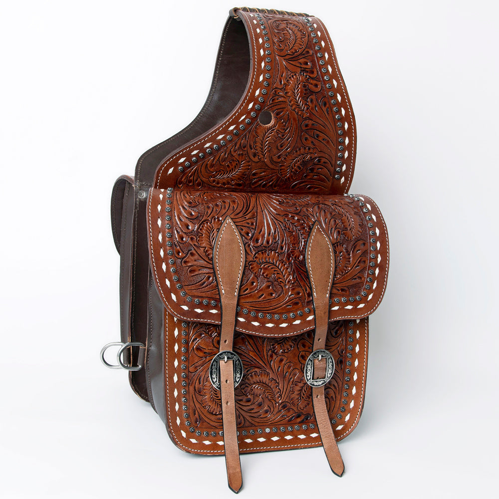 Hilason Western Horse Leather Saddle Bag Heavyduty Traditional Trail Ride