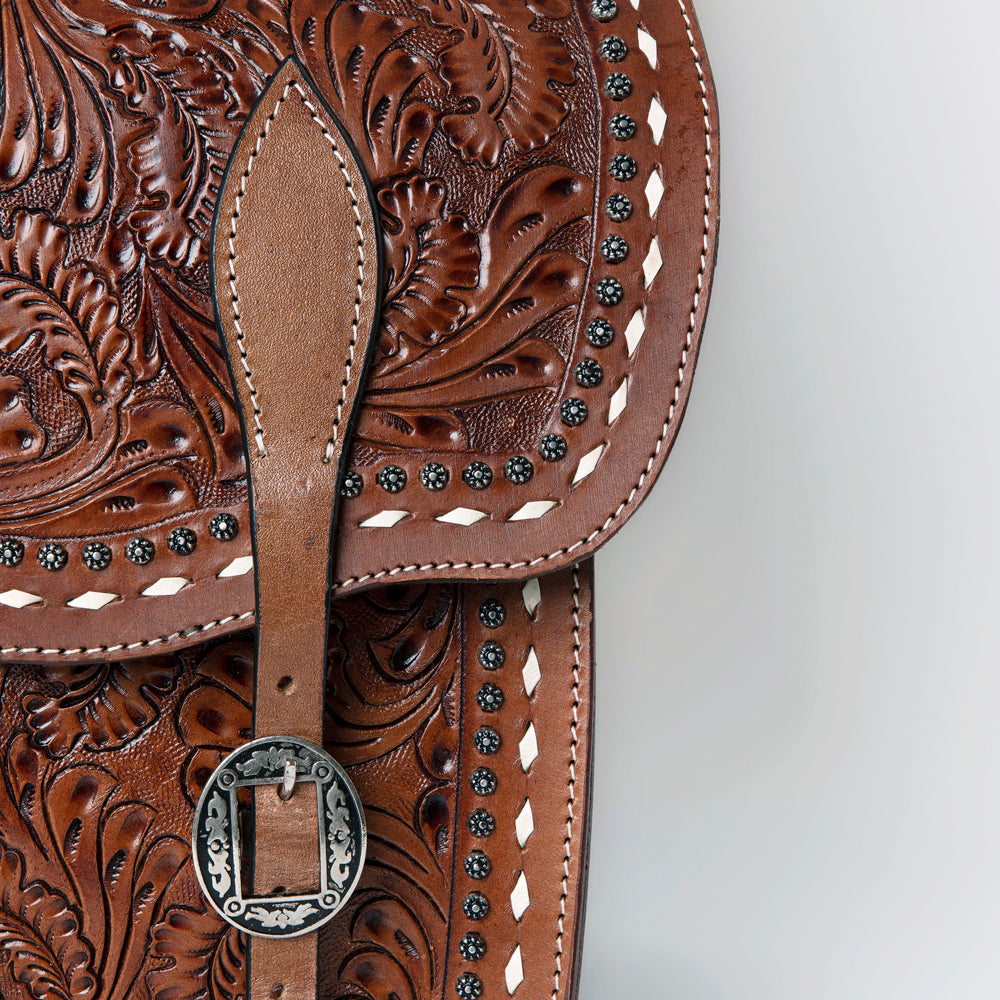 Hilason Western Horse Leather Saddle Bag Heavyduty Traditional Trail Ride