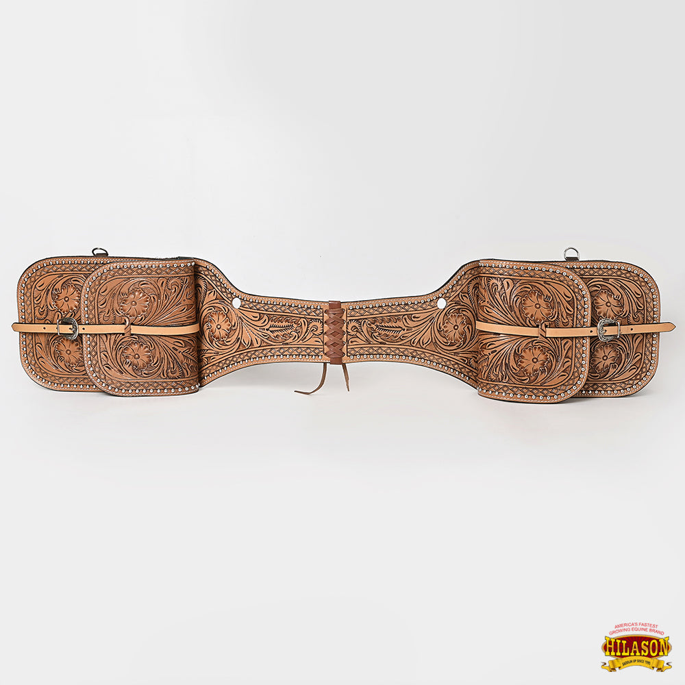 Hilason Floral  Western Horse Leather Saddle Bag Heavyduty Traditional Trail Ride