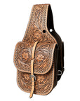 Hilason Floral  Western Horse Leather Saddle Bag Heavyduty Traditional Trail Ride