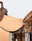 Hilason Western Horse Barrel Flex Trail Saddle American Leather Brown