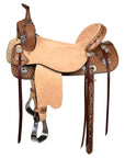 Hilason Western Horse Barrel Flex Trail Saddle American Leather Brown