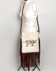 American Darling ADBGS192AG Messenger Hair-On Genuine Leather Women Bag Western Handbag Purse
