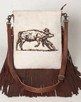 American Darling ADBGS192AH Messenger Hair-On Genuine Leather Women Bag Western Handbag Purse