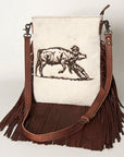 American Darling ADBGS192AH Messenger Hair-On Genuine Leather Women Bag Western Handbag Purse